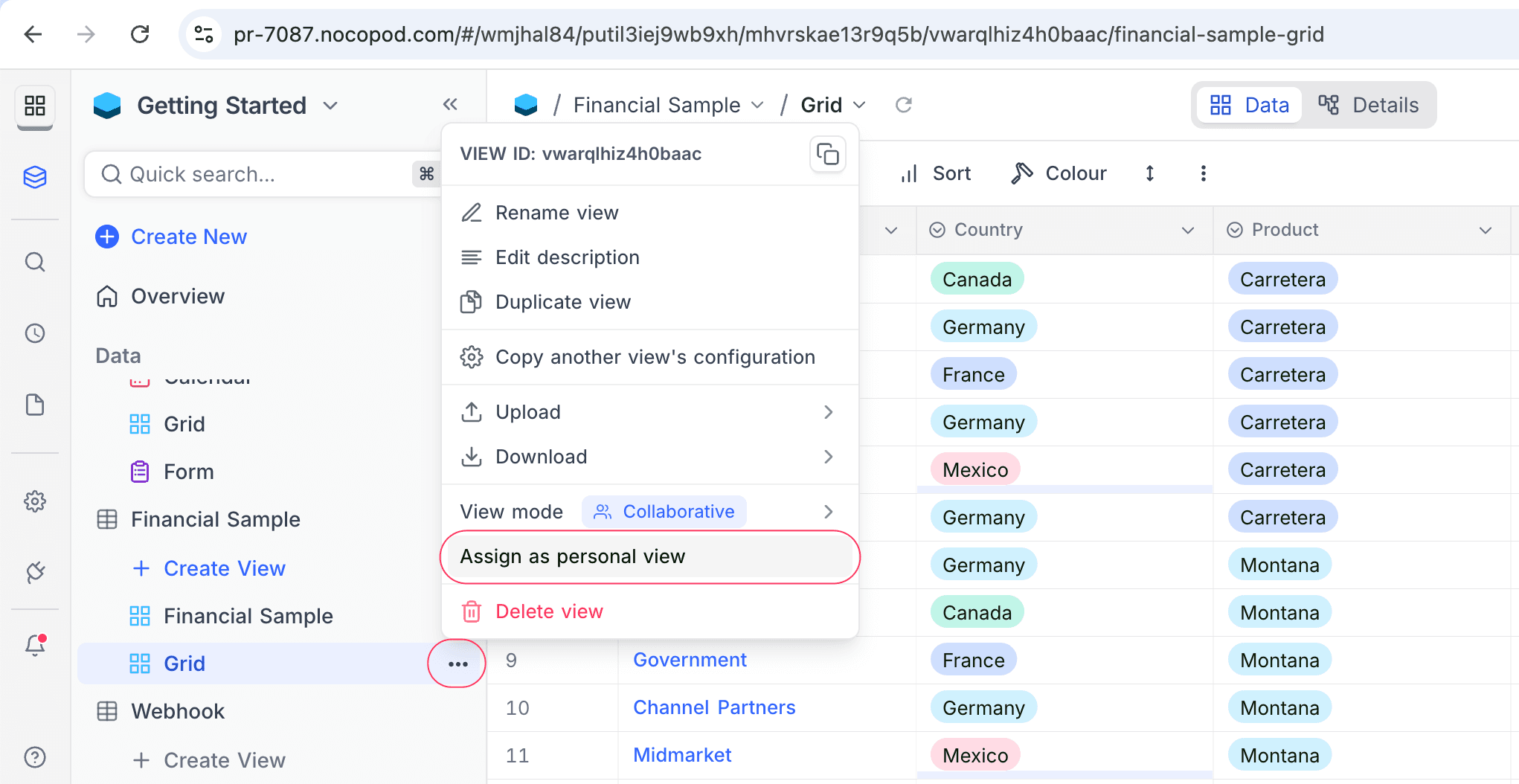 Change personal view owner