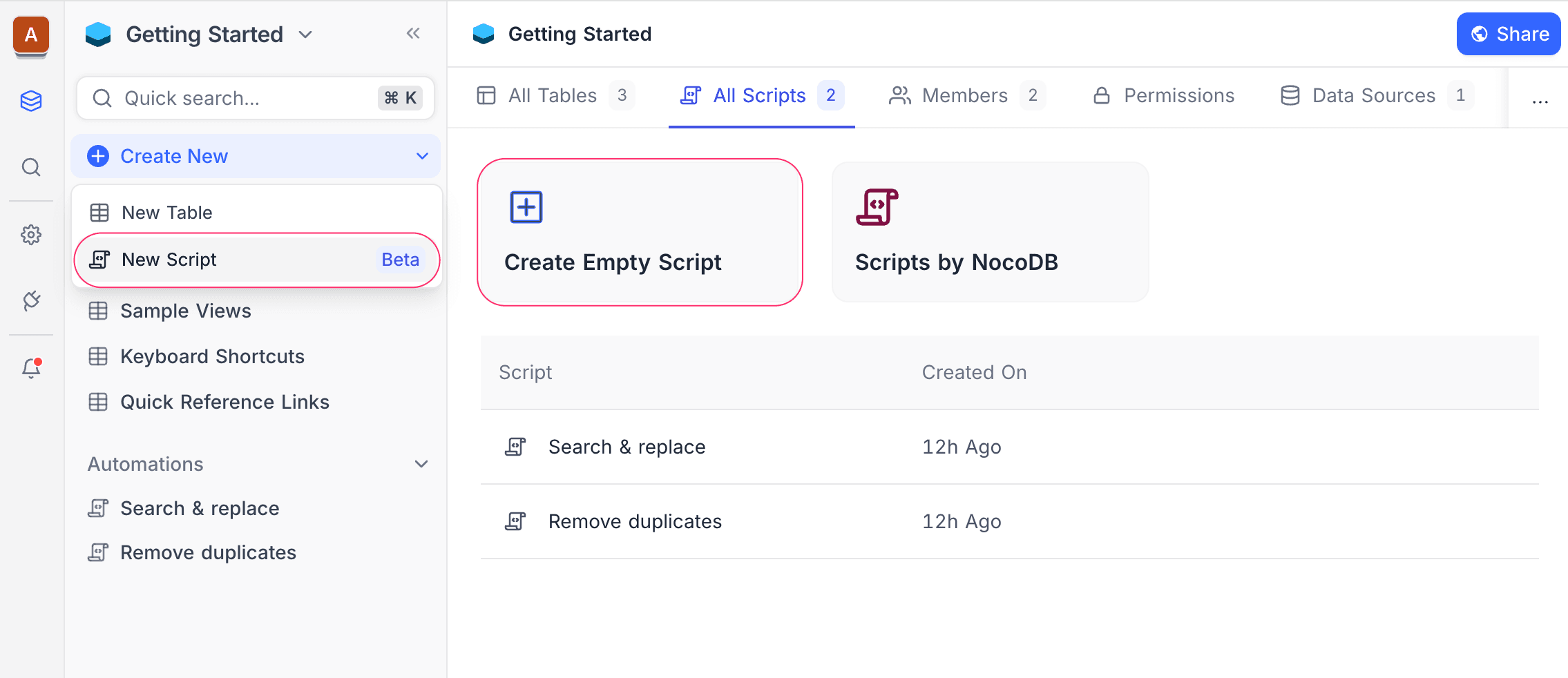 Create Script