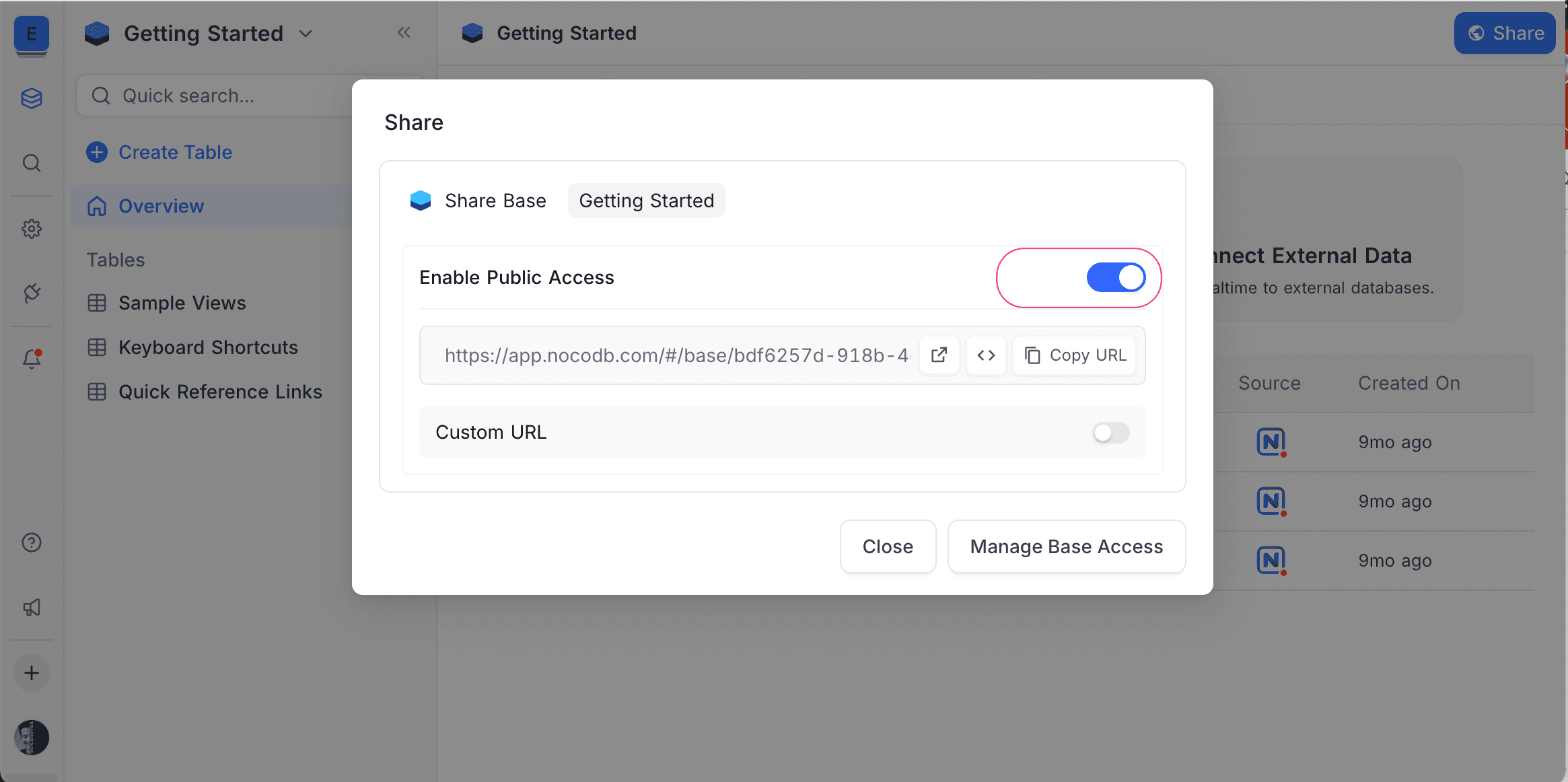 Enable public access